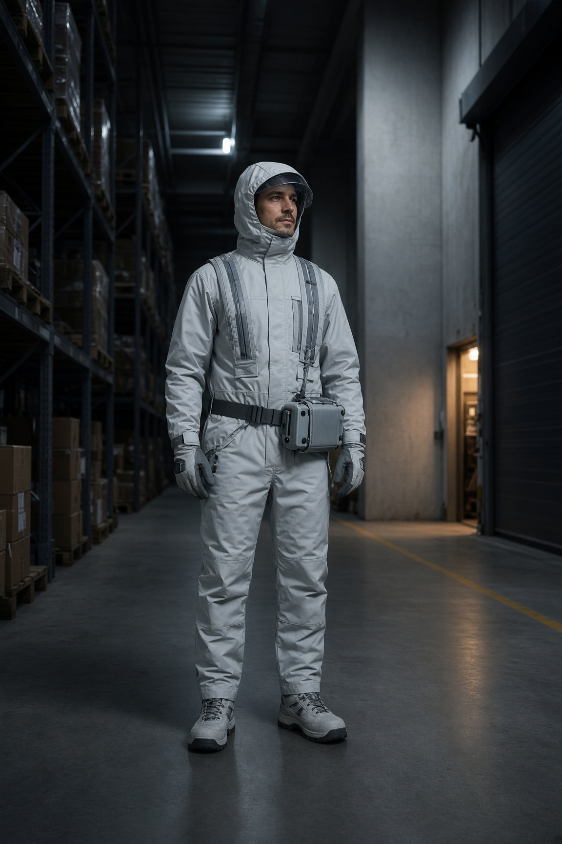 Ice colorway RIME suit showing the vest and coolant channels over the torso.